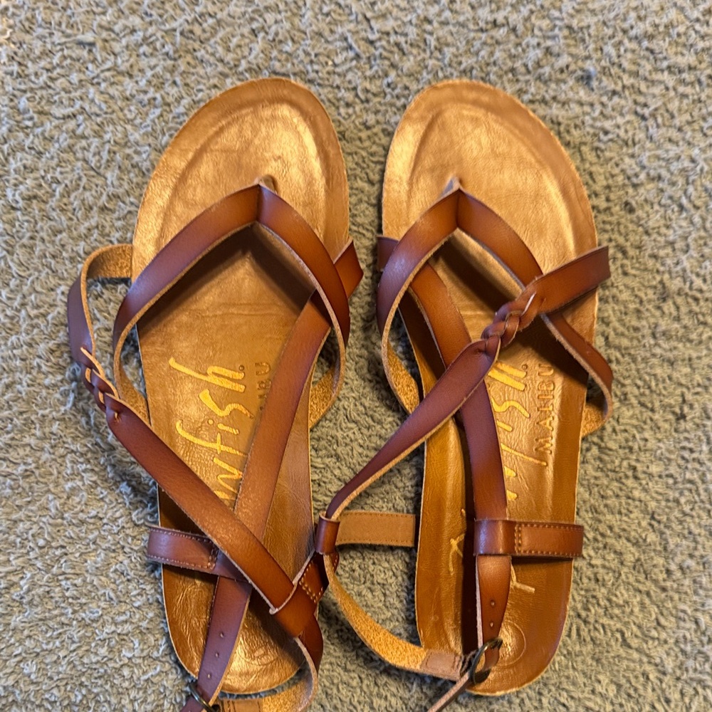 Blowfish Tan Strappy Sandals